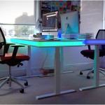 The TableAir standing desk rises with a wave of the hand