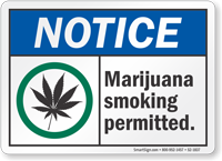 Notice Marijuana Smoking Permitted