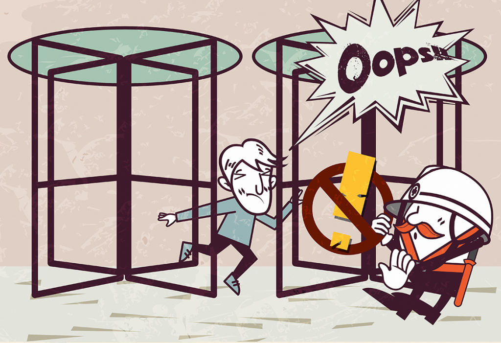 Revolving doors are the cause of a surprising number of injuries.